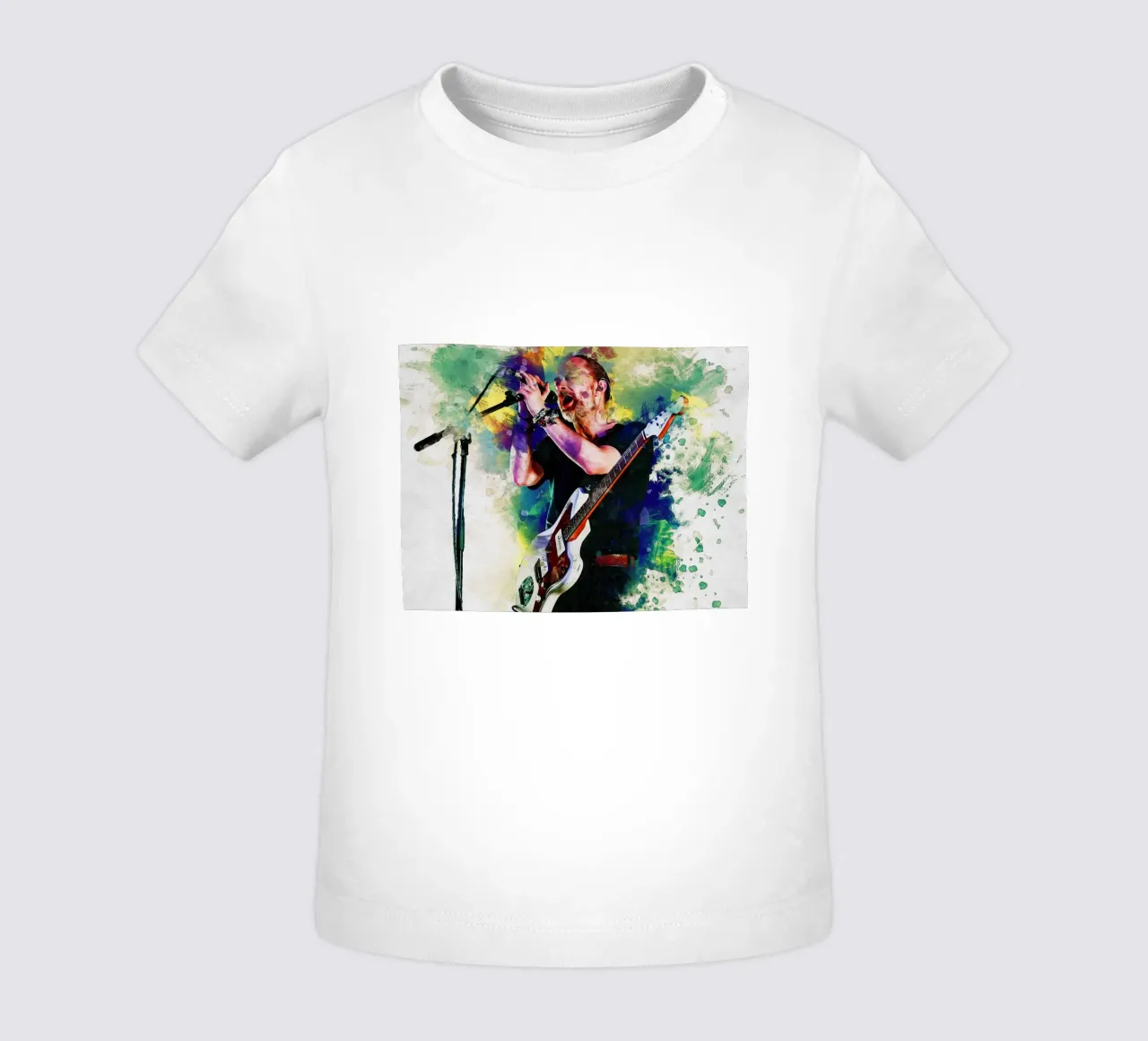 Smudge of Portrait Thom Yorke baby t-shirt by Gunawan Rb