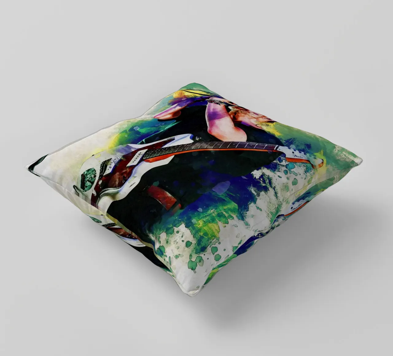 Smudge of Portrait Thom Yorke decorative cushion by Gunawan Rb