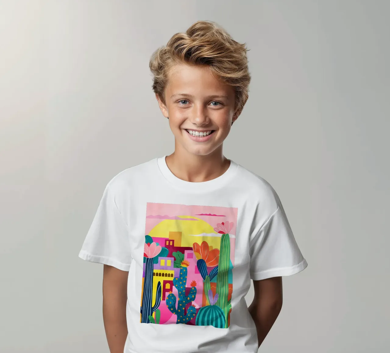 Cactusstad kinder t-shirt van Kintsugi99