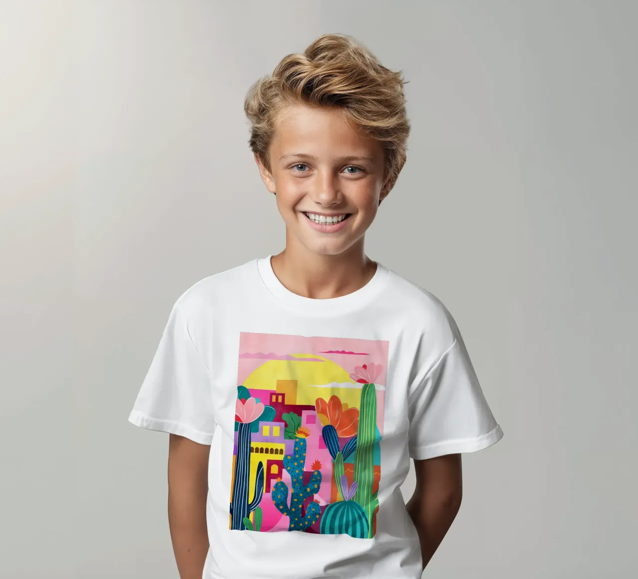 Cactusstad kinder t-shirt van Kintsugi99