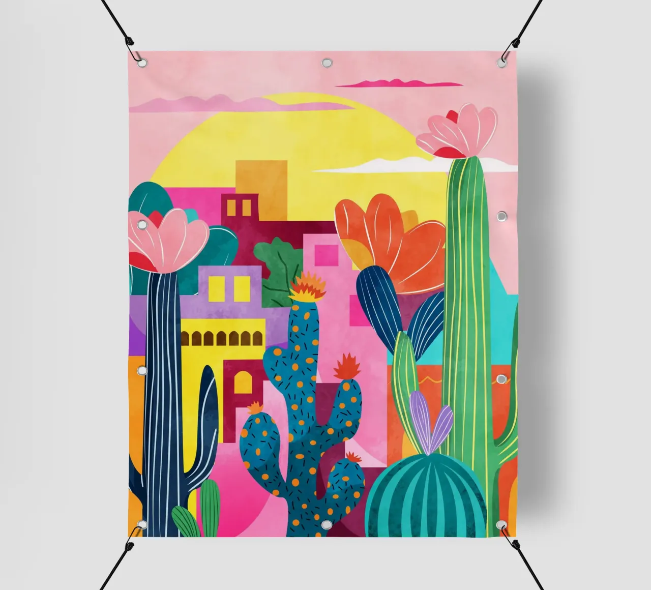 Città dei cactus telo in pvc da Kintsugi99