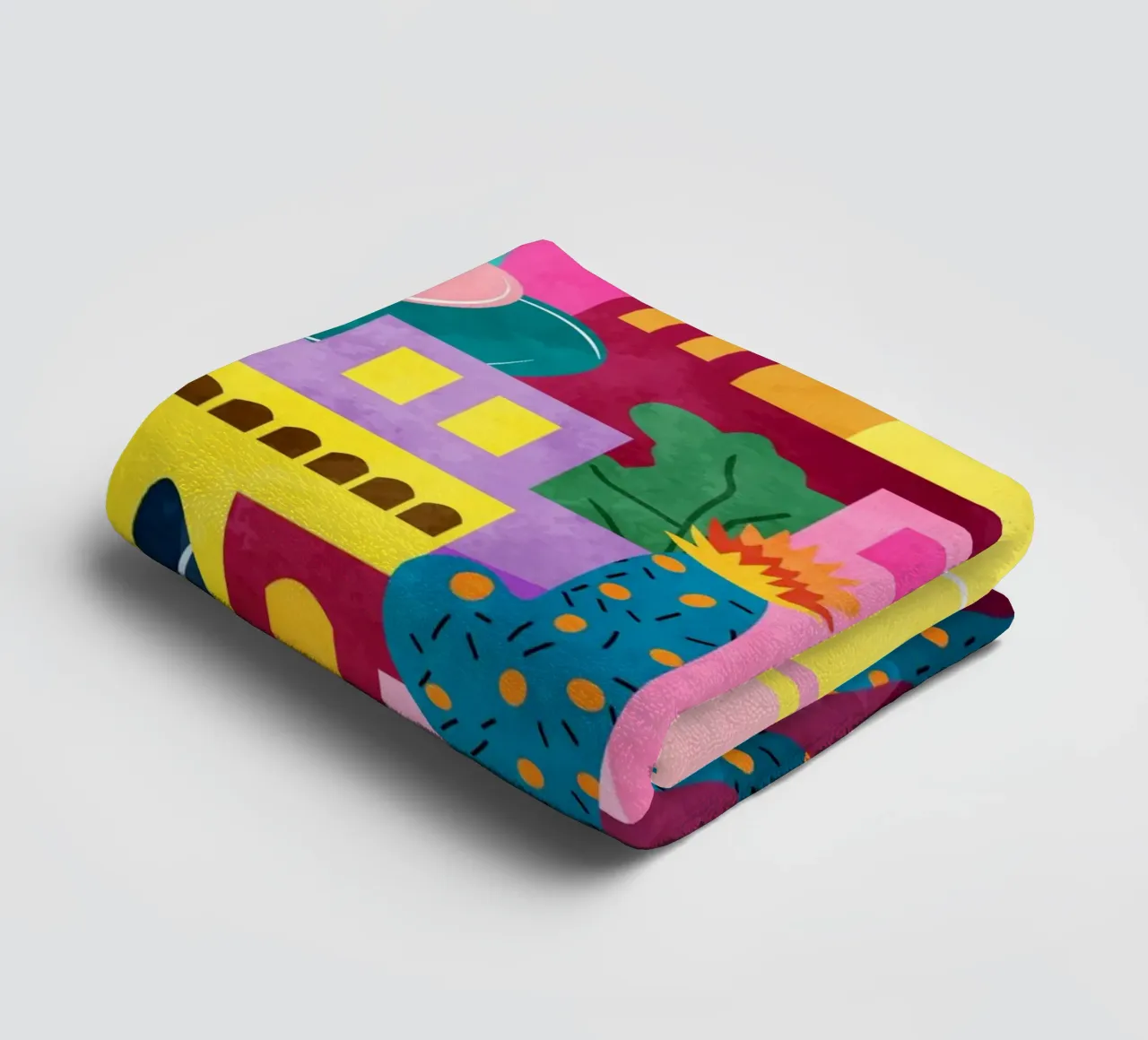 Cactusstad badhanddoek van Kintsugi99