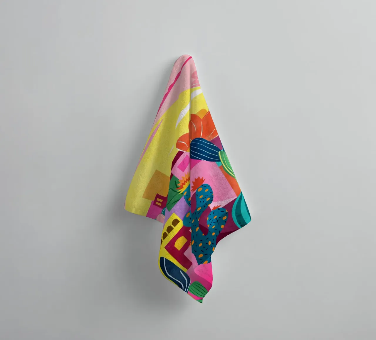 Cactusstad badhanddoek van Kintsugi99