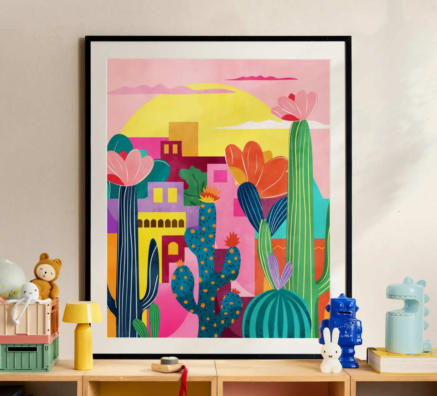 Cactusstad poster van Kintsugi99