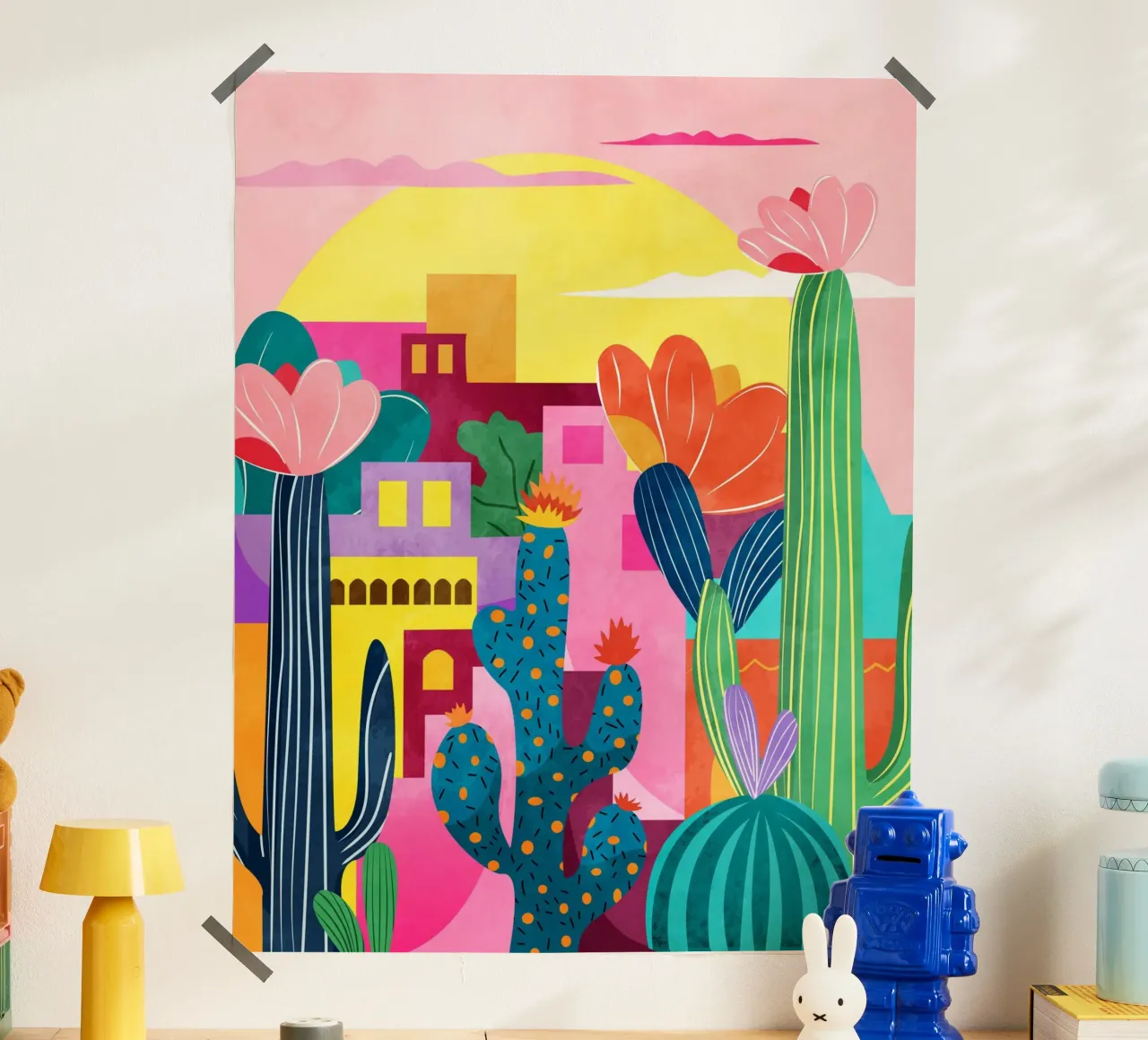 Cactusstad poster van Kintsugi99