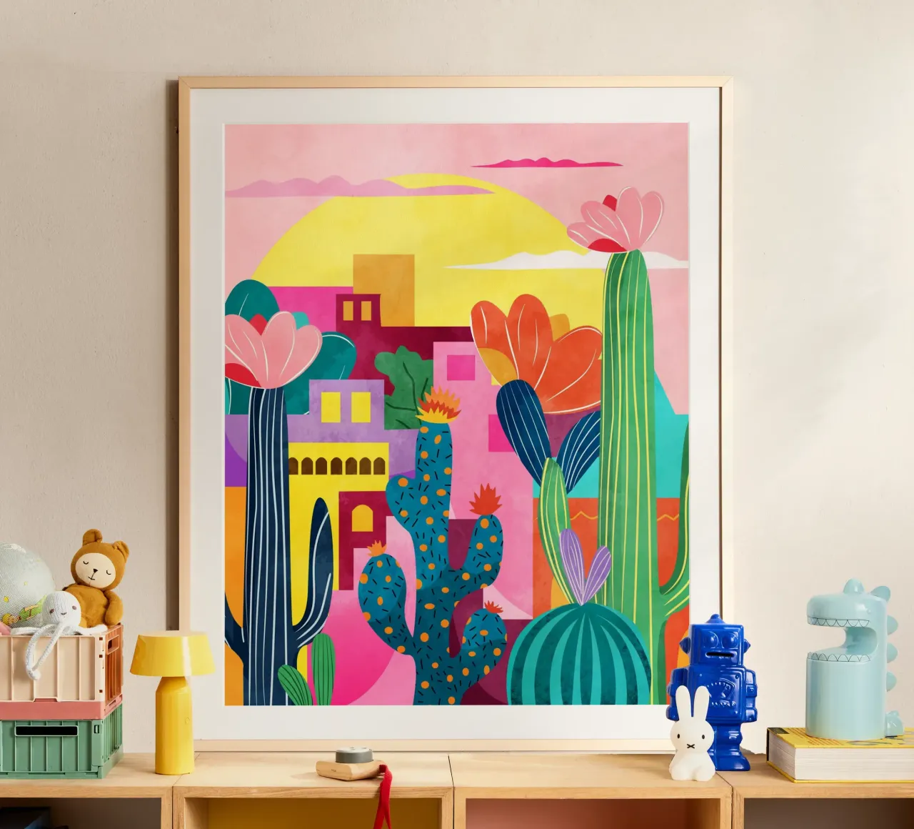 Cactusstad poster van Kintsugi99