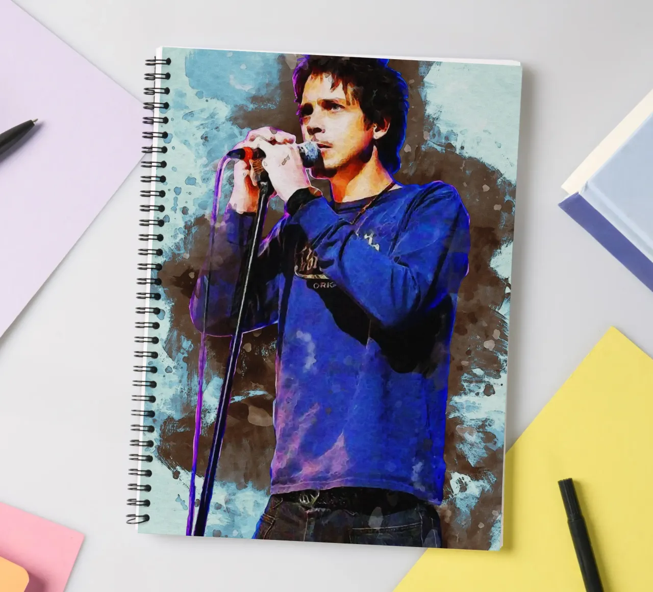Smudge of Chris Cornell spiral notebook by Gunawan Rb