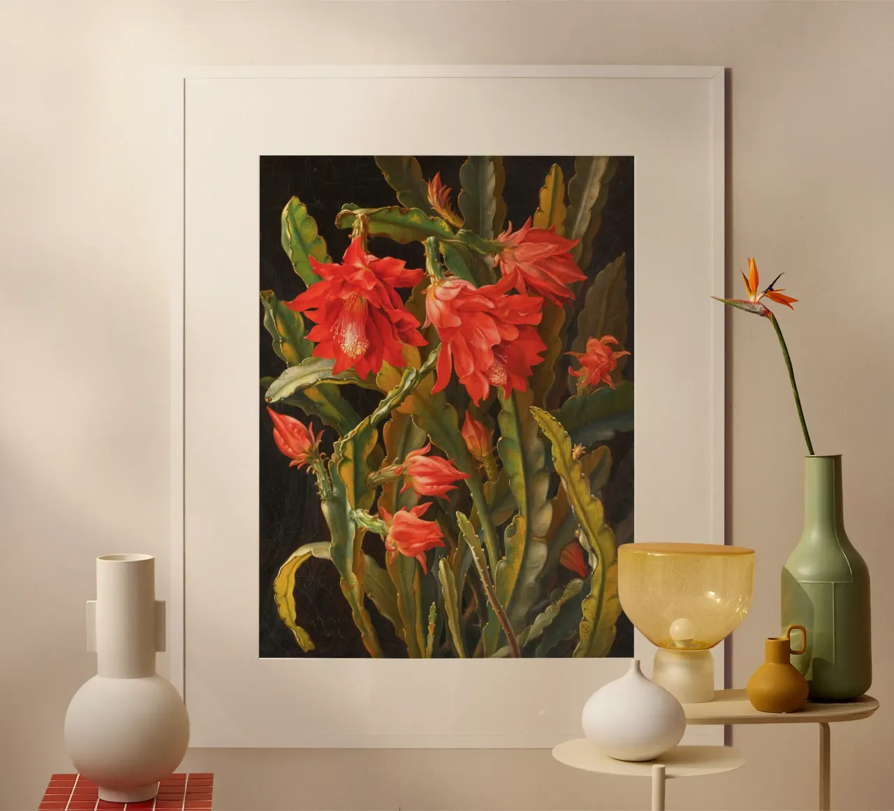 Cactus Flower poster con telaio in plastica da apoloprints