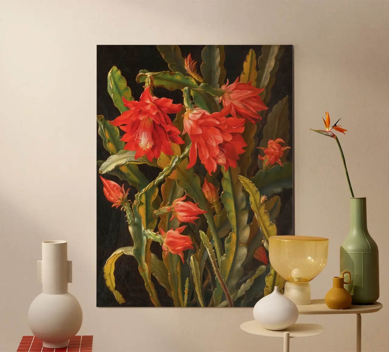 Cactus Flower poster con telaio in plastica da apoloprints