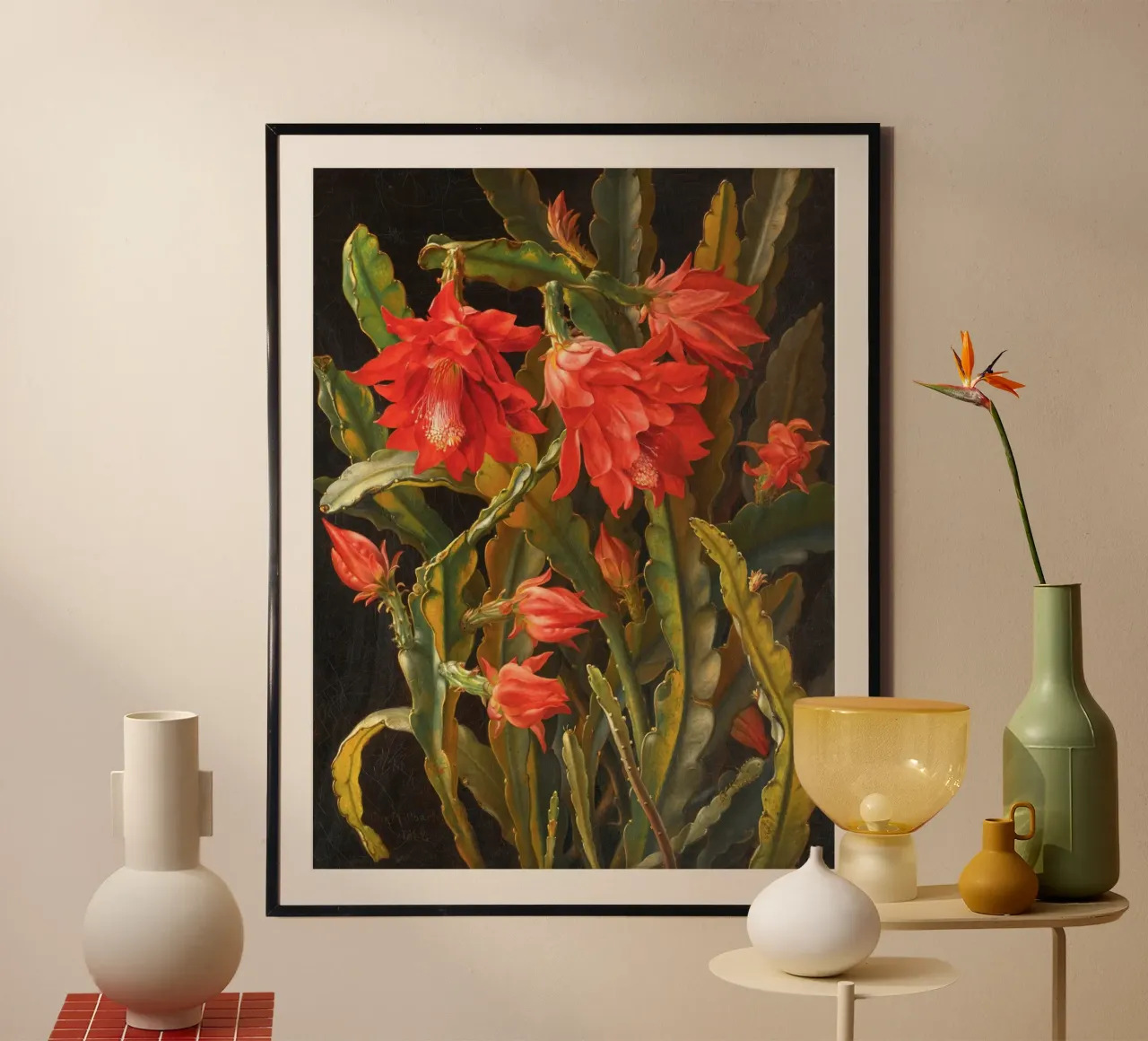 Cactus Flower poster con telaio in plastica da apoloprints
