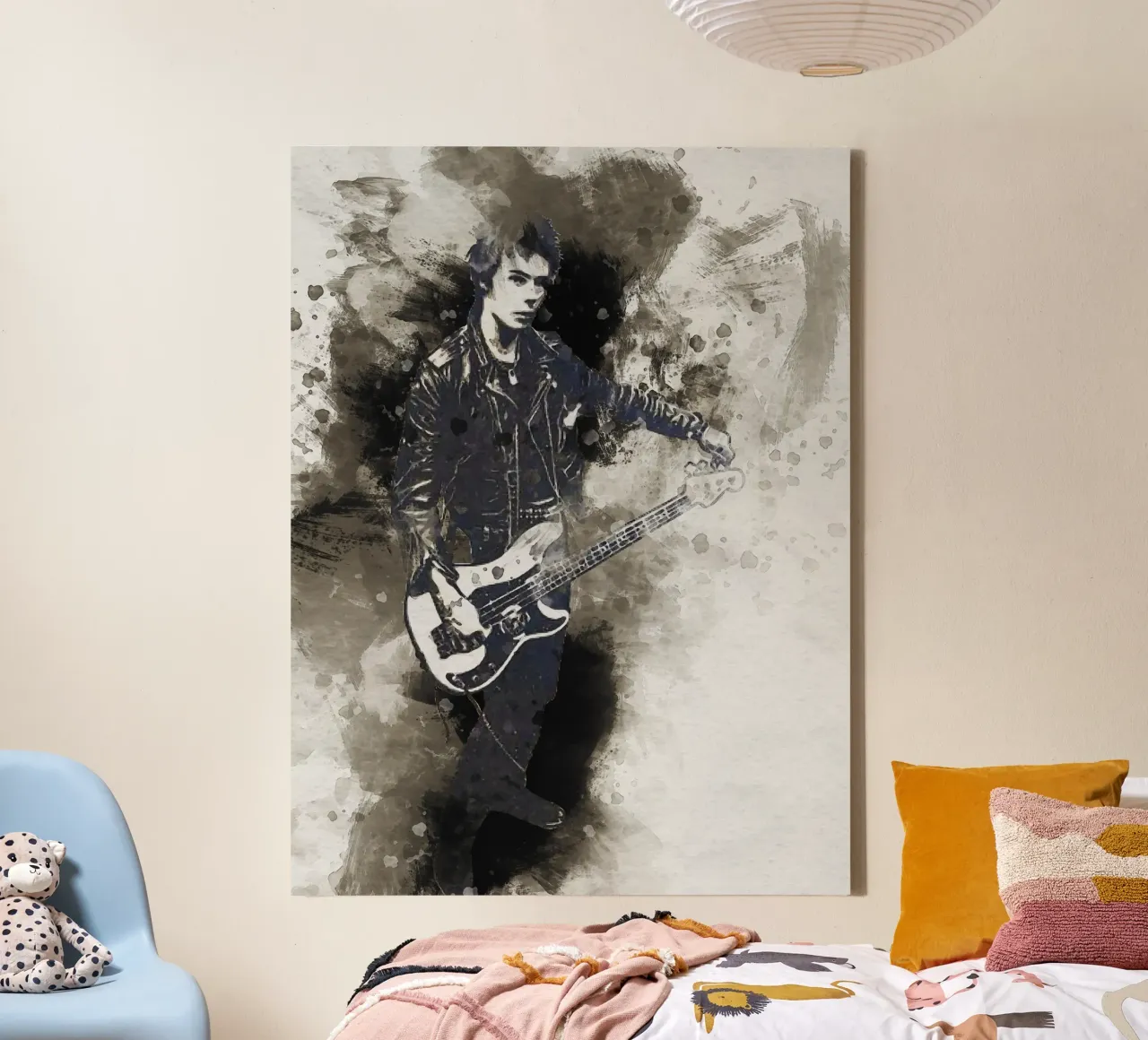 Smudge Sid Vicious in Tune Gitarre Leinwand von Gunawan Rb