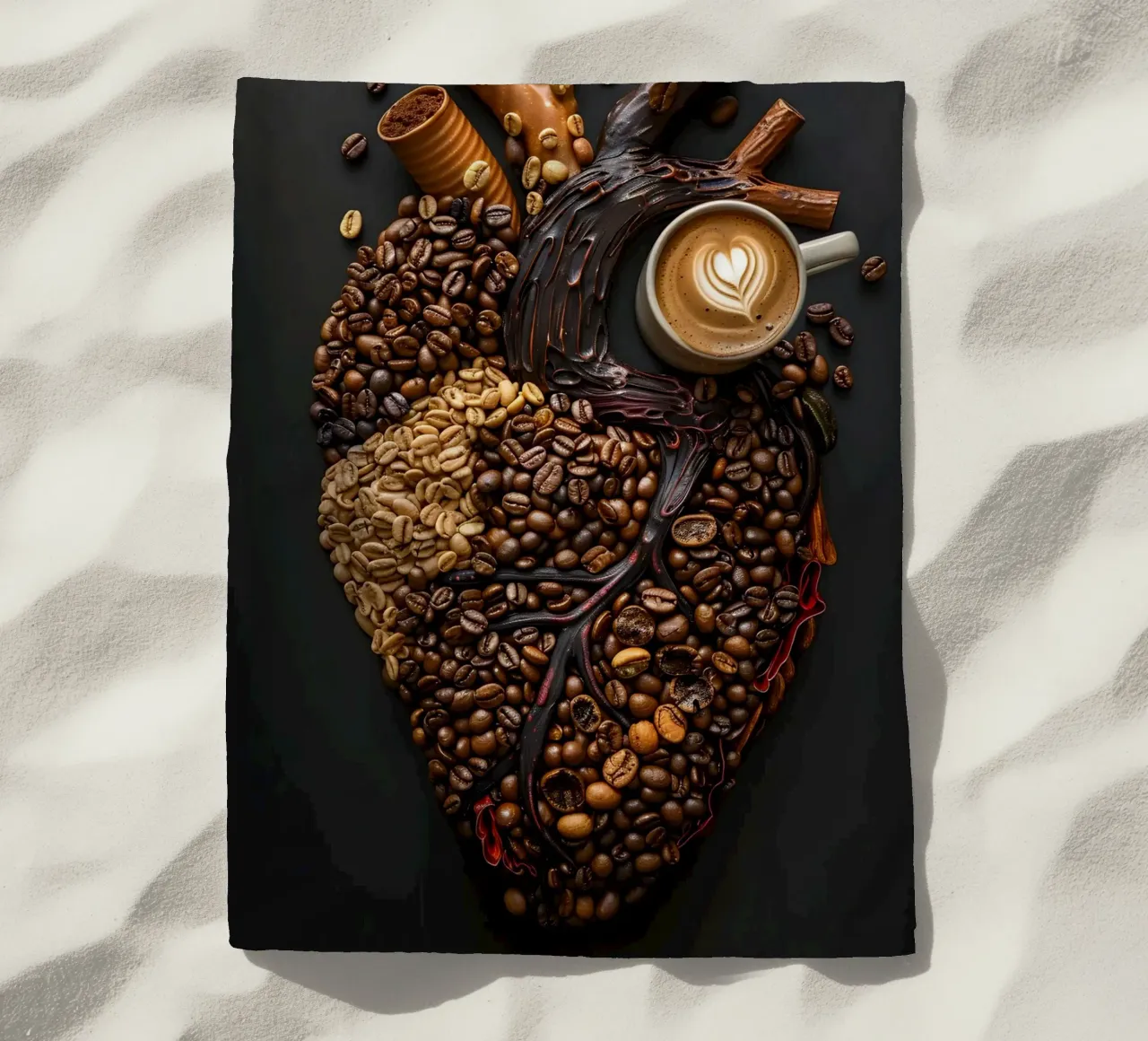 Il cuore del caffè telo mare da M-Ulrich-Digital Art