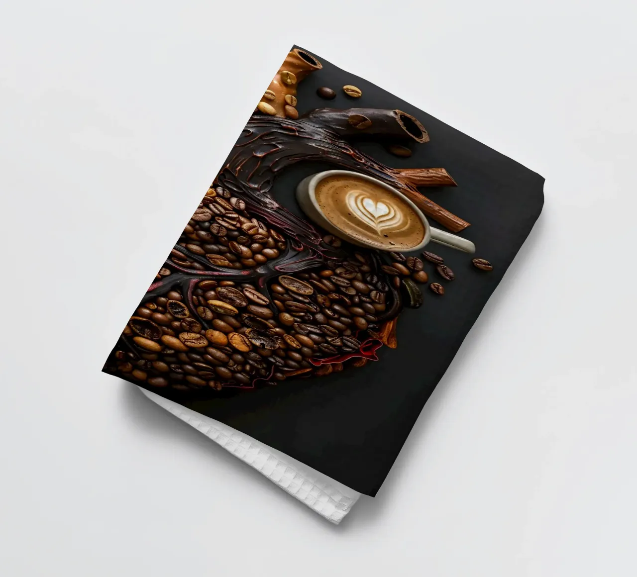 Il cuore del caffè canovaccio da cucina da M-Ulrich-Digital Art