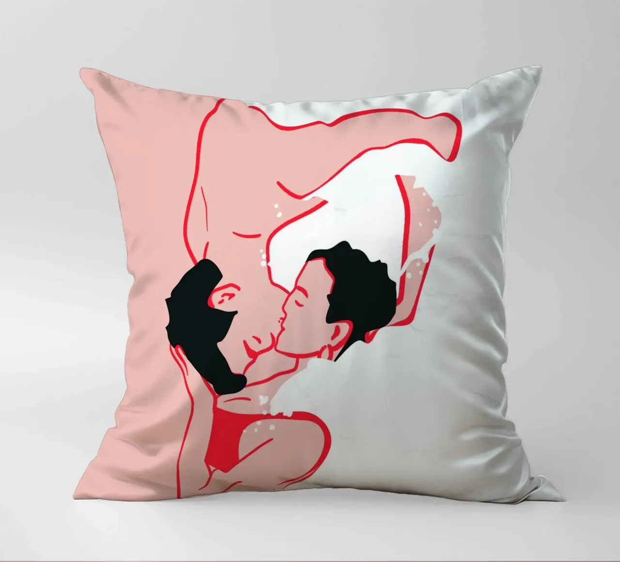 Ethereal Kiss in the Waves decorative cushion by Kintsugi99