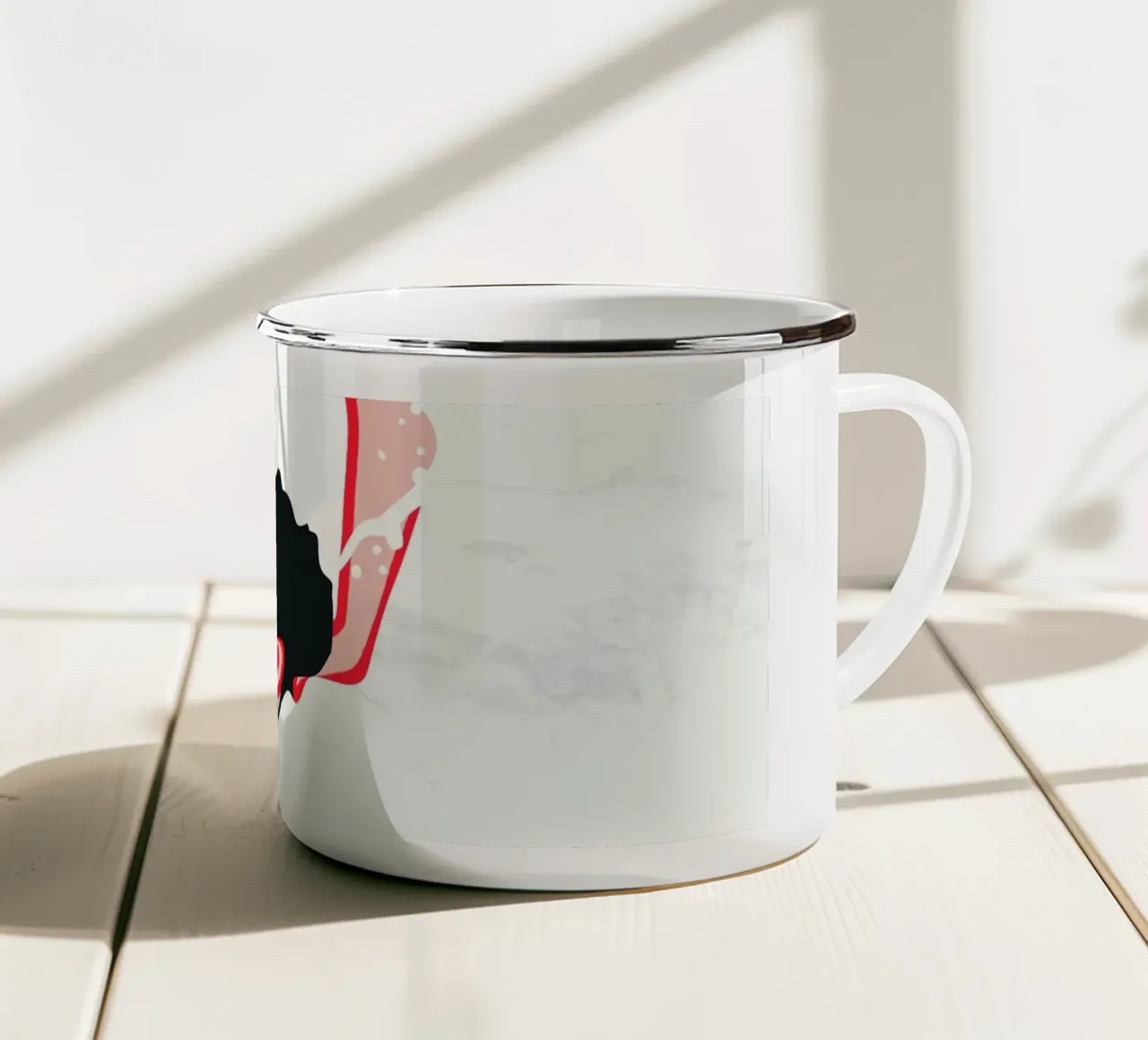 Bacio etereo tra le onde tazza in smalto da Kintsugi99