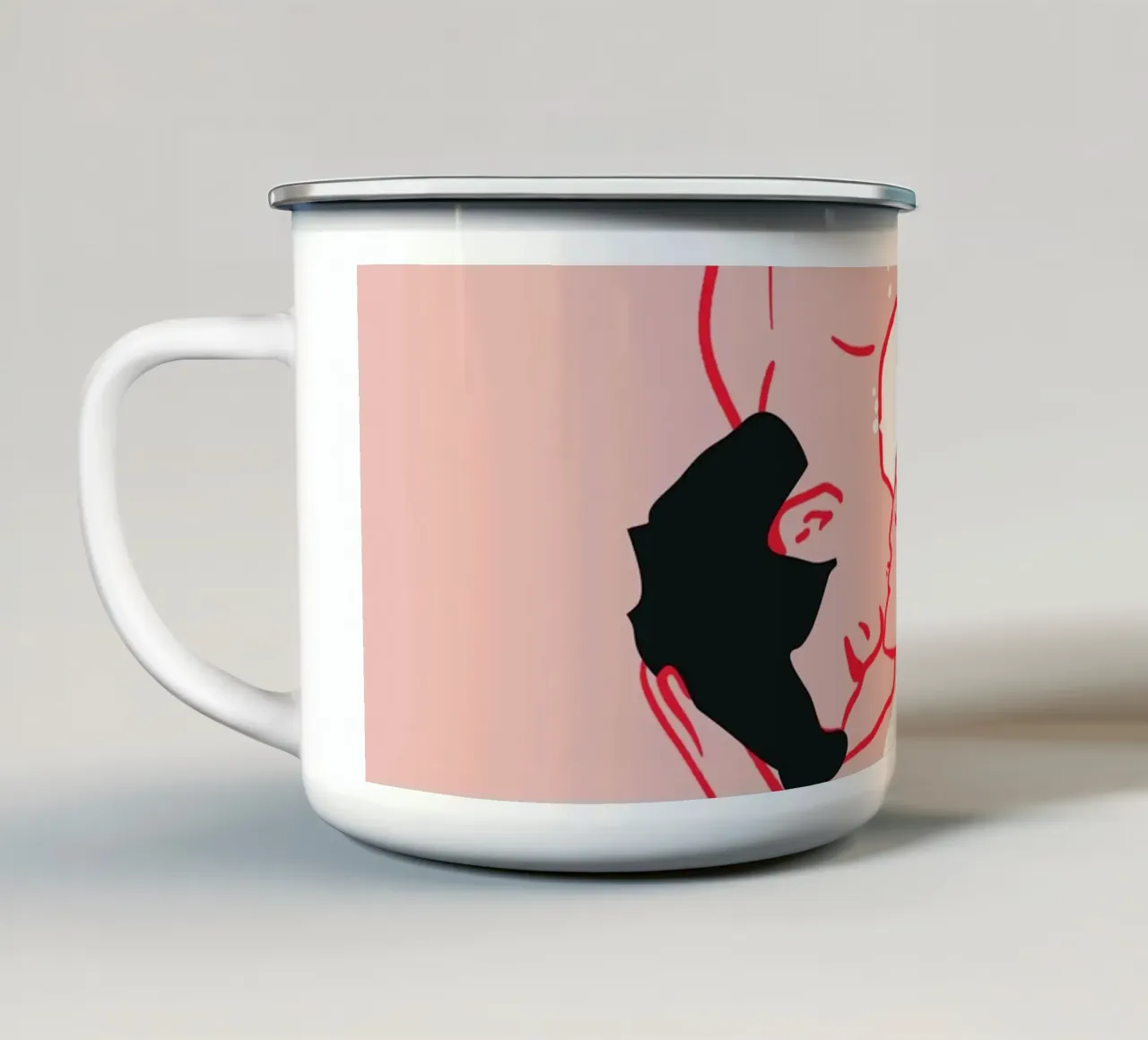 Bacio etereo tra le onde tazza in smalto da Kintsugi99