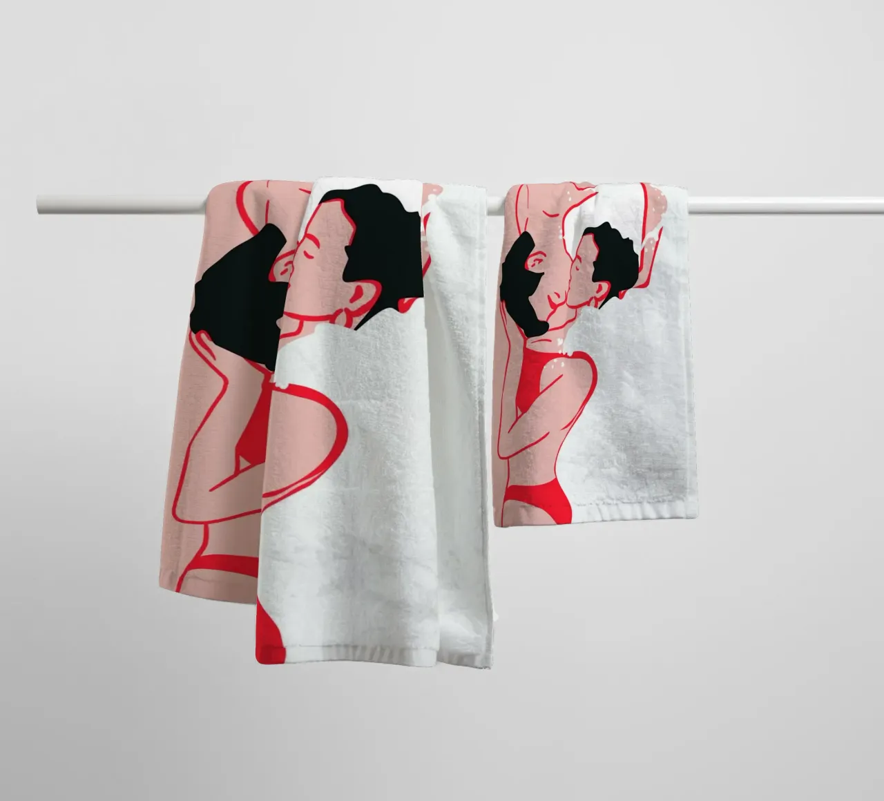 Baiser éthéré dans les vagues serviette de bain de Kintsugi99