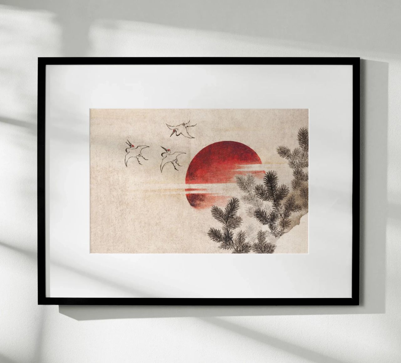 Hokusai's Birds and sunset poster de apoloprints
