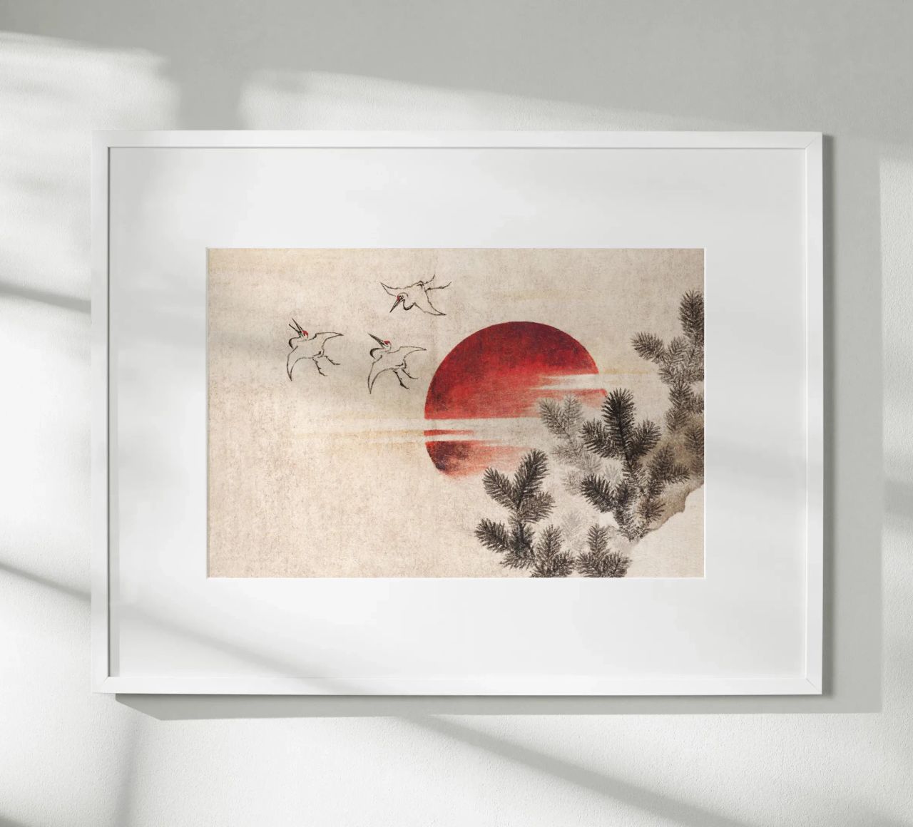 Hokusai's Birds and sunset poster de apoloprints