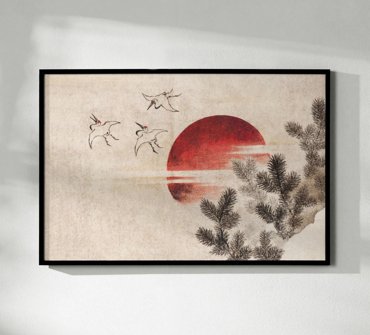 Hokusai's Birds and sunset poster de apoloprints