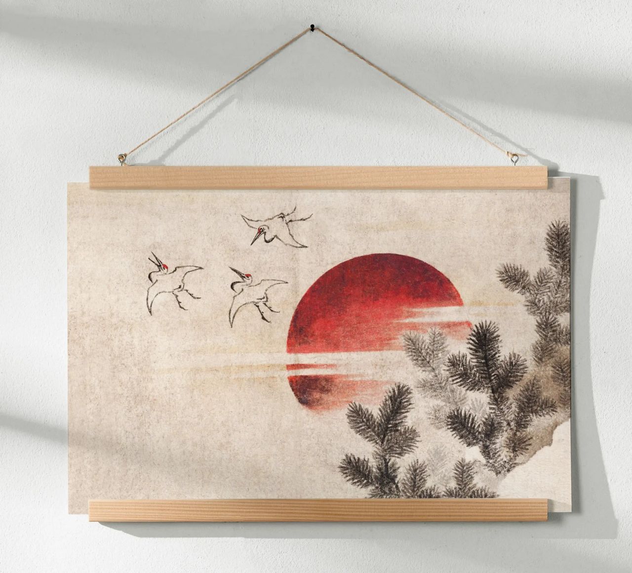 Hokusai's Birds and sunset poster de apoloprints