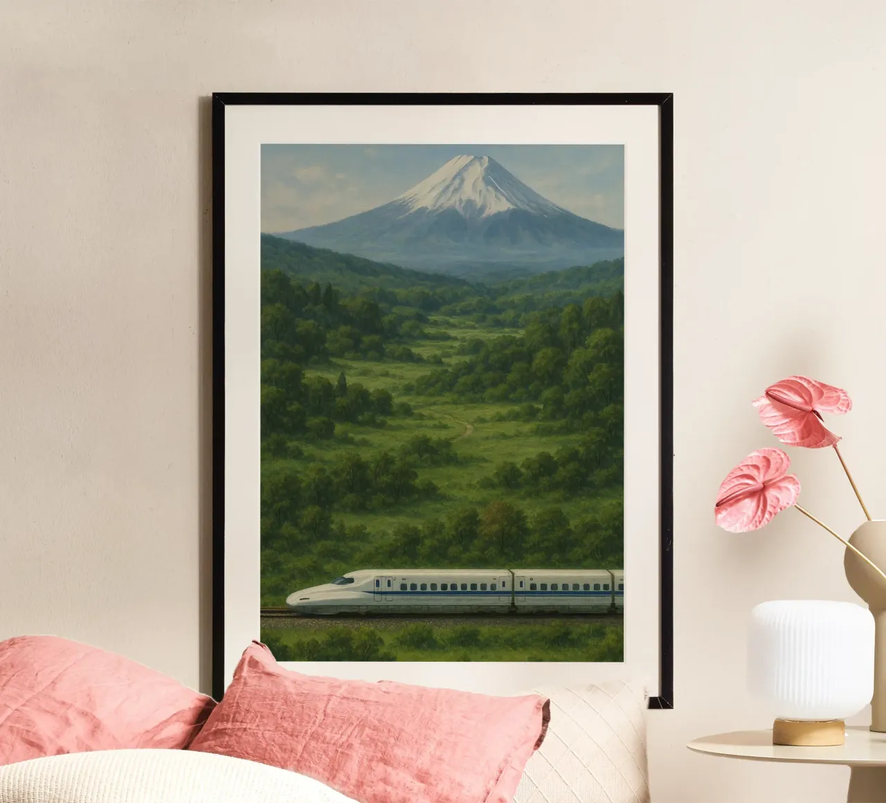 Shinkansen Serene at Fuji carta hahnemühle da Mosaic Dialogue