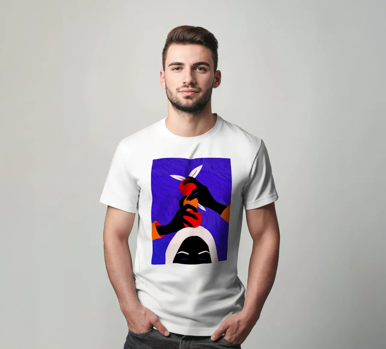 Mani sull'arancione t-shirt da Kintsugi99
