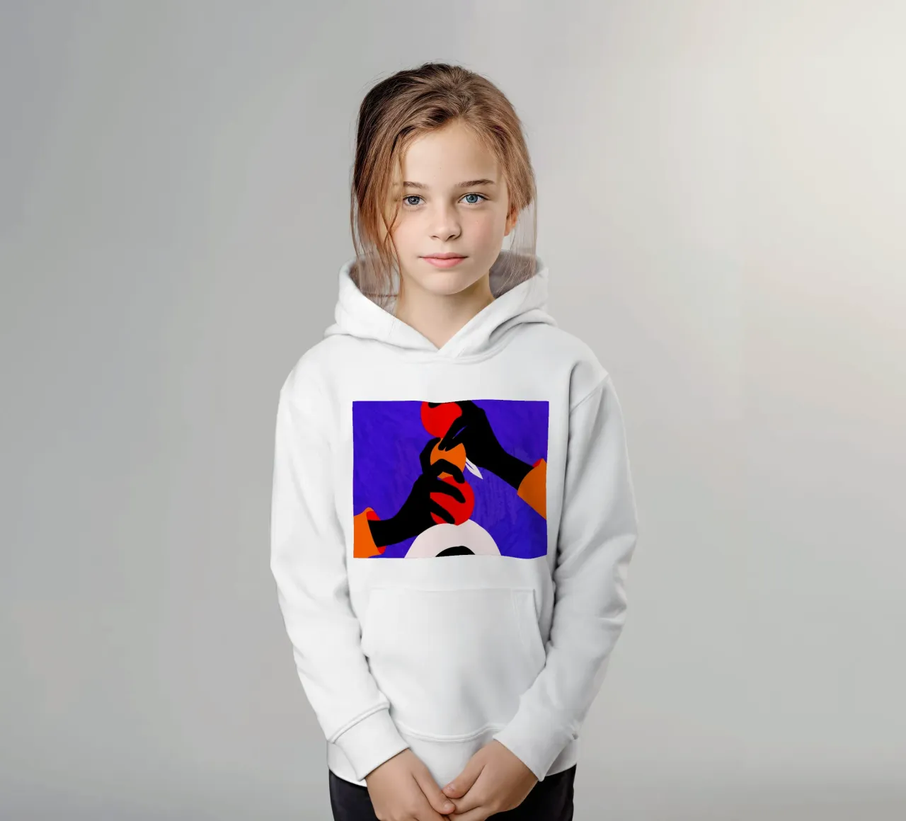 Mani sull'arancione felpa bambino con cappuccio da Kintsugi99