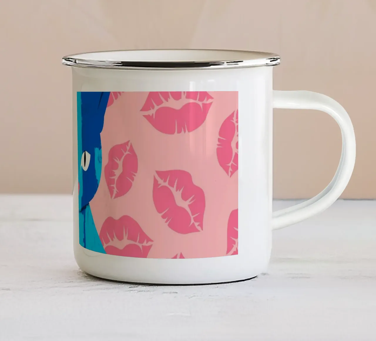 Amore Meow-ment tazza in smalto da Kintsugi99