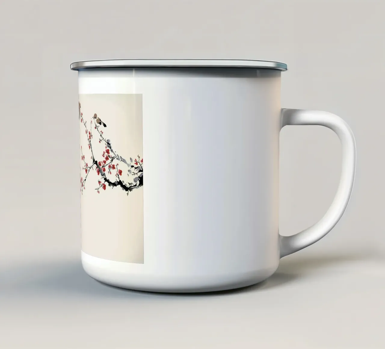 Jays & Sakura tazza in smalto da Flora & Fauna