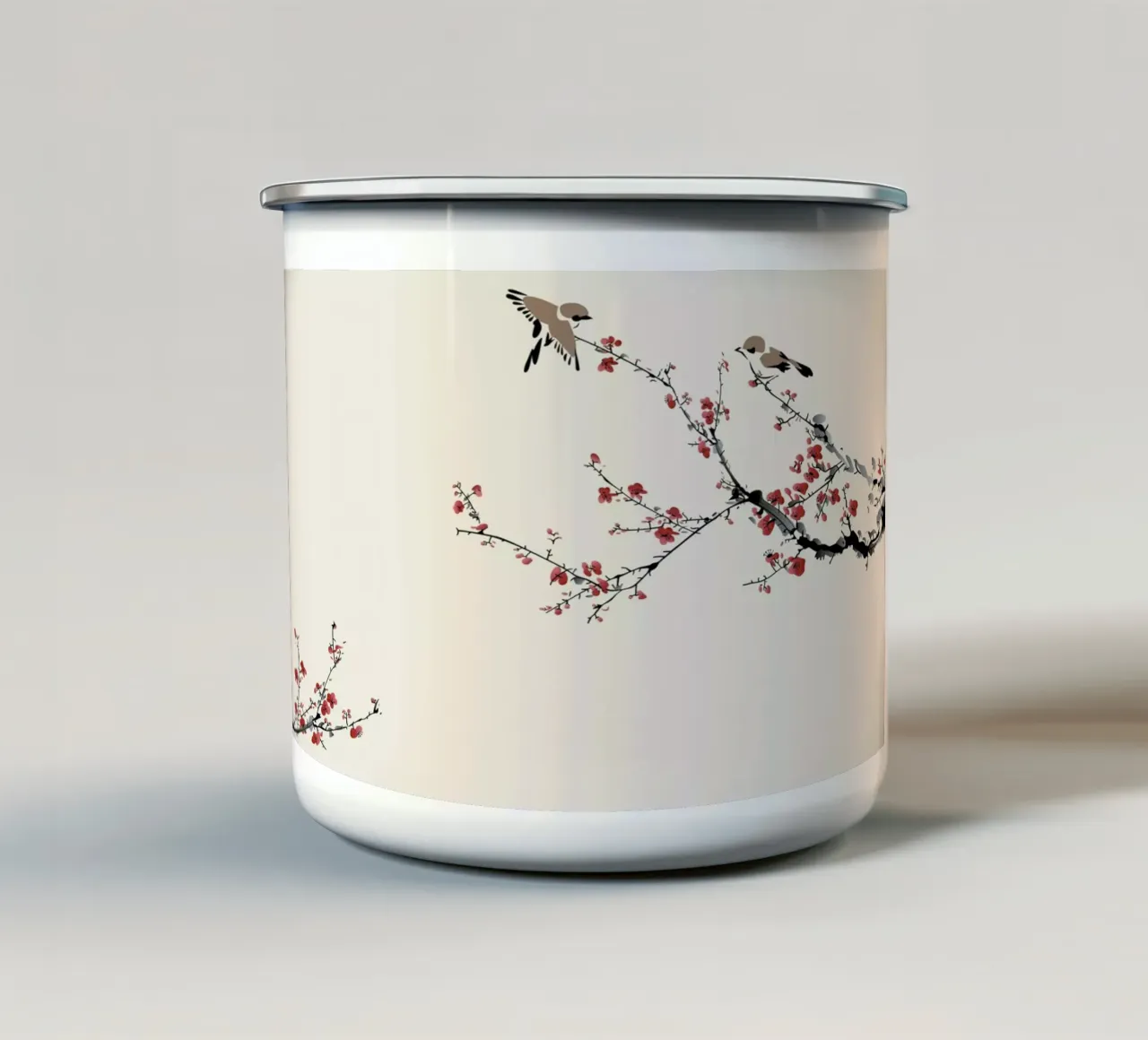 Jays & Sakura tazza in smalto da Flora & Fauna
