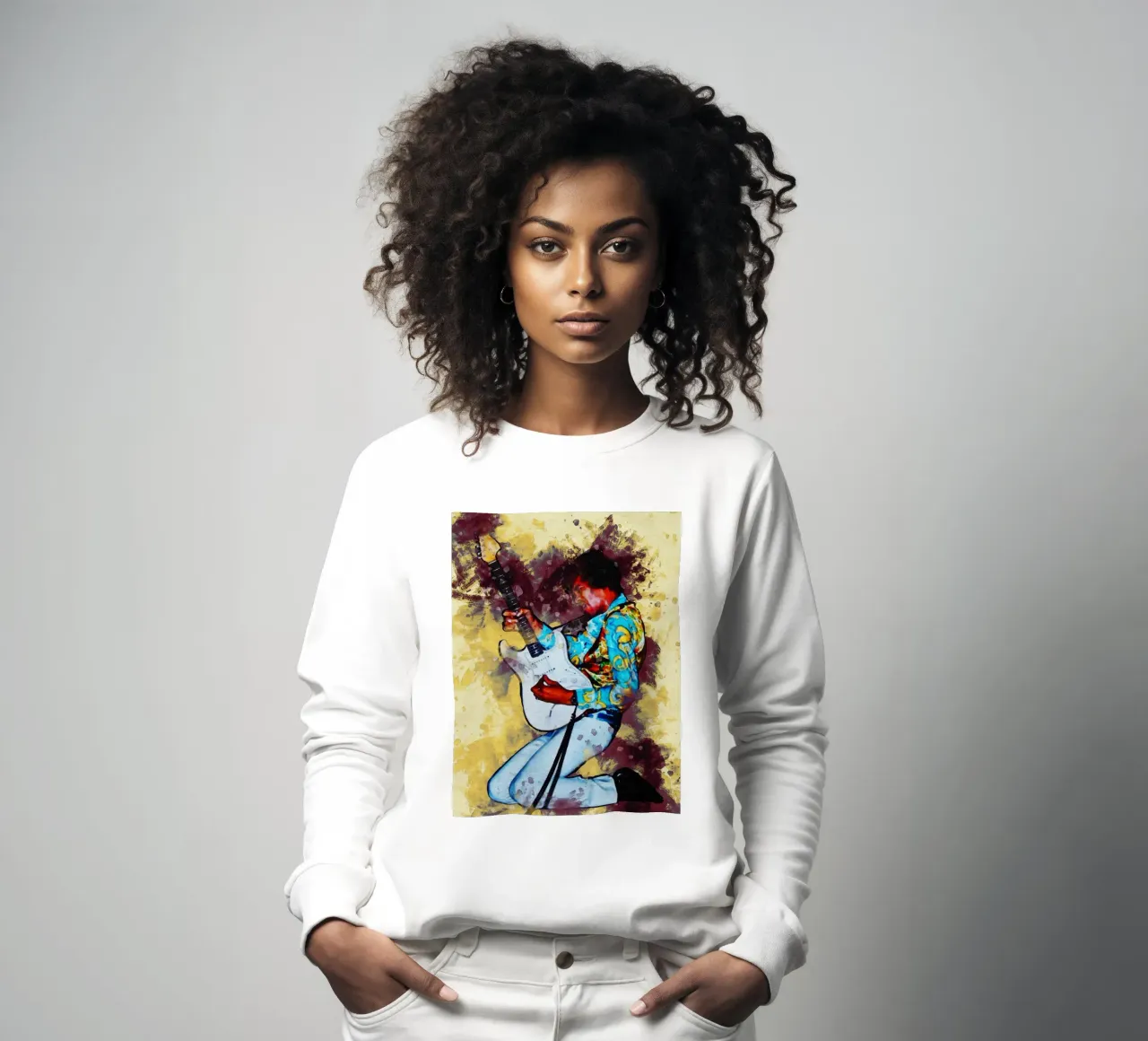 Macchia di ritratto Jimi Hendrix felpa da Gunawan Rb