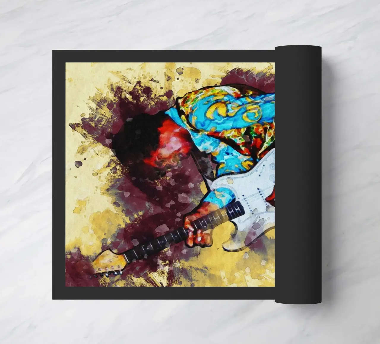 Macchia di ritratto Jimi Hendrix zerbino da Gunawan Rb