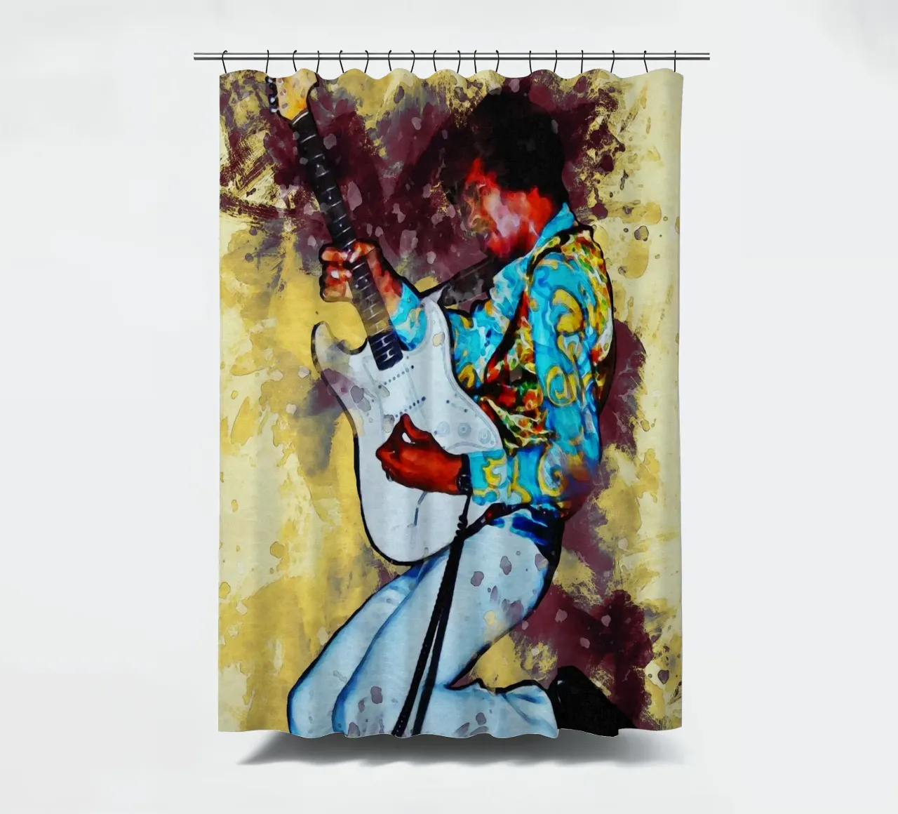 Smudge of Portrait Jimi Hendrix Duschvorhang von Gunawan Rb
