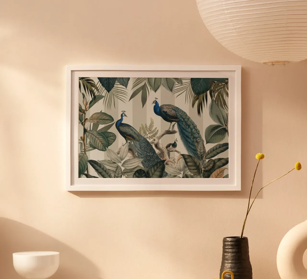 Majestuosos Peafowls En La Jungla A Rayas hahnemühle de Andrea Haase Vintage World