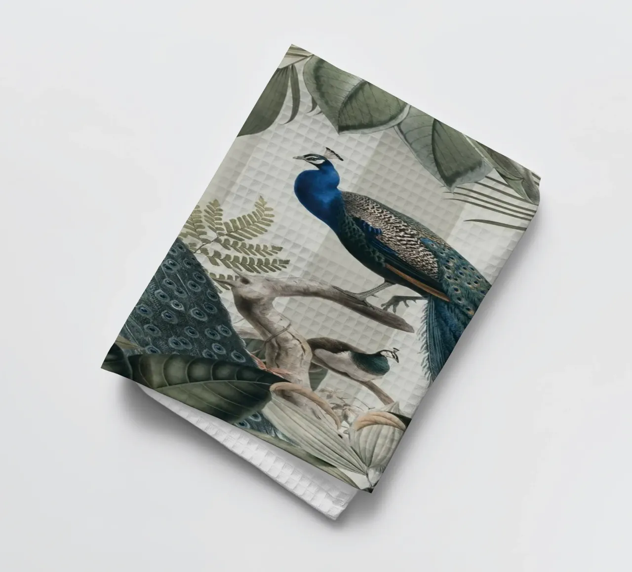 Majestueux pachydermes dans la jungle sur des rayures torchon de Andrea Haase Vintage World