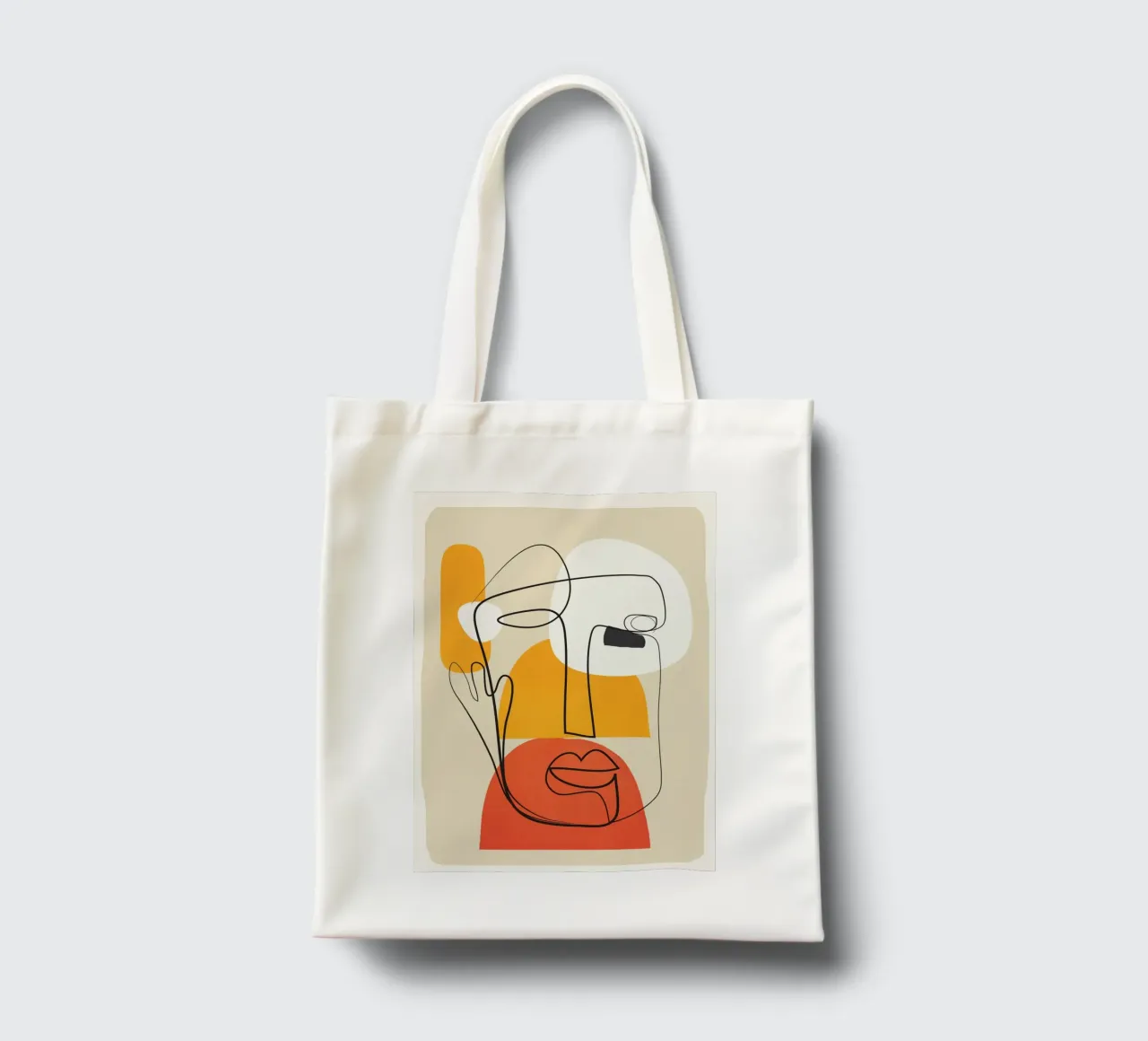 Abstract Faces borsa in juta da cityart