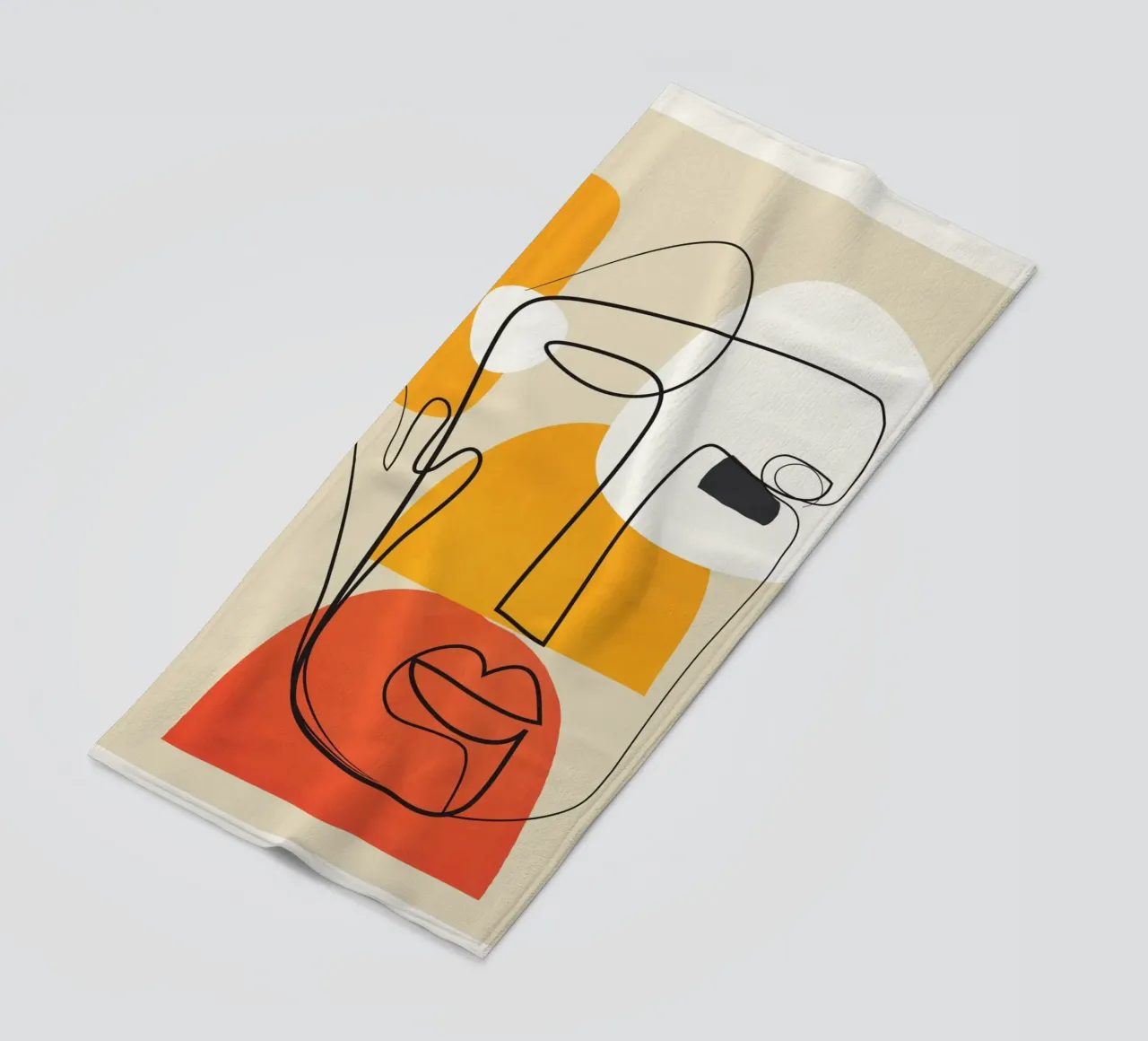 Abstract Faces beach towel by cityart