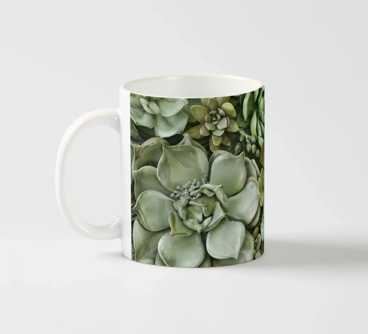 Giardino verticale di succulente botaniche verdi tazza in ceramica da Andrea Haase Floral Passion