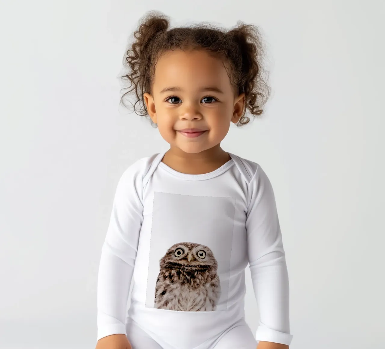 Owl Langarm Babybody von Paws & Claws