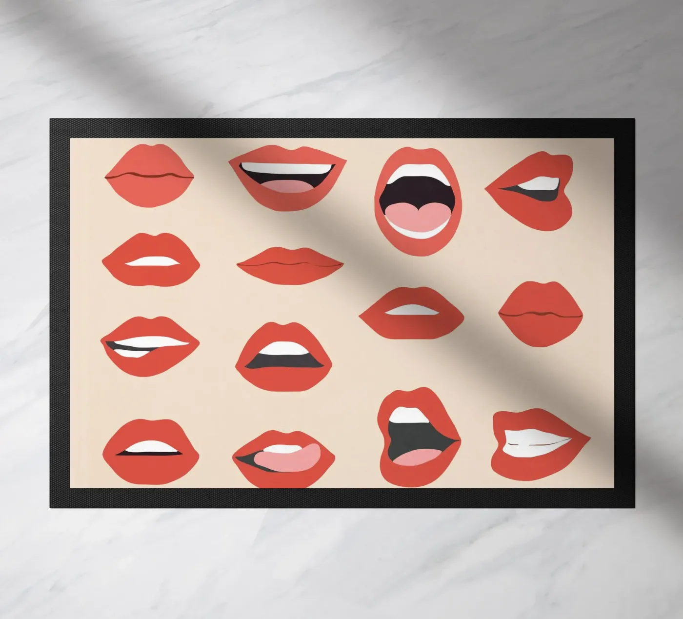 Lips III doormat by Nadjaa