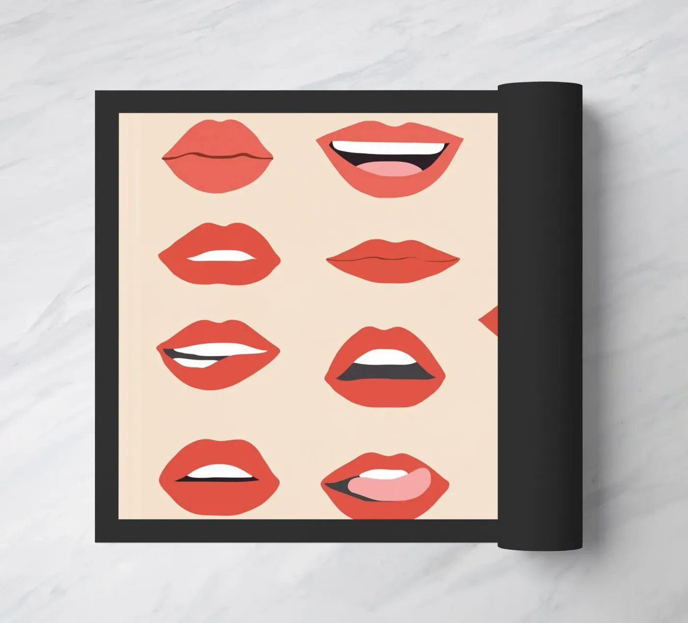Lips III doormat by Nadjaa