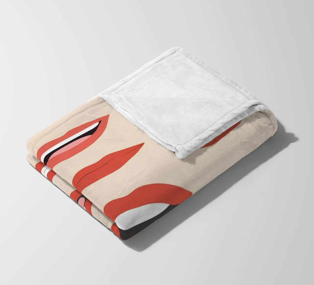 Lips III fleece blanket by Nadjaa
