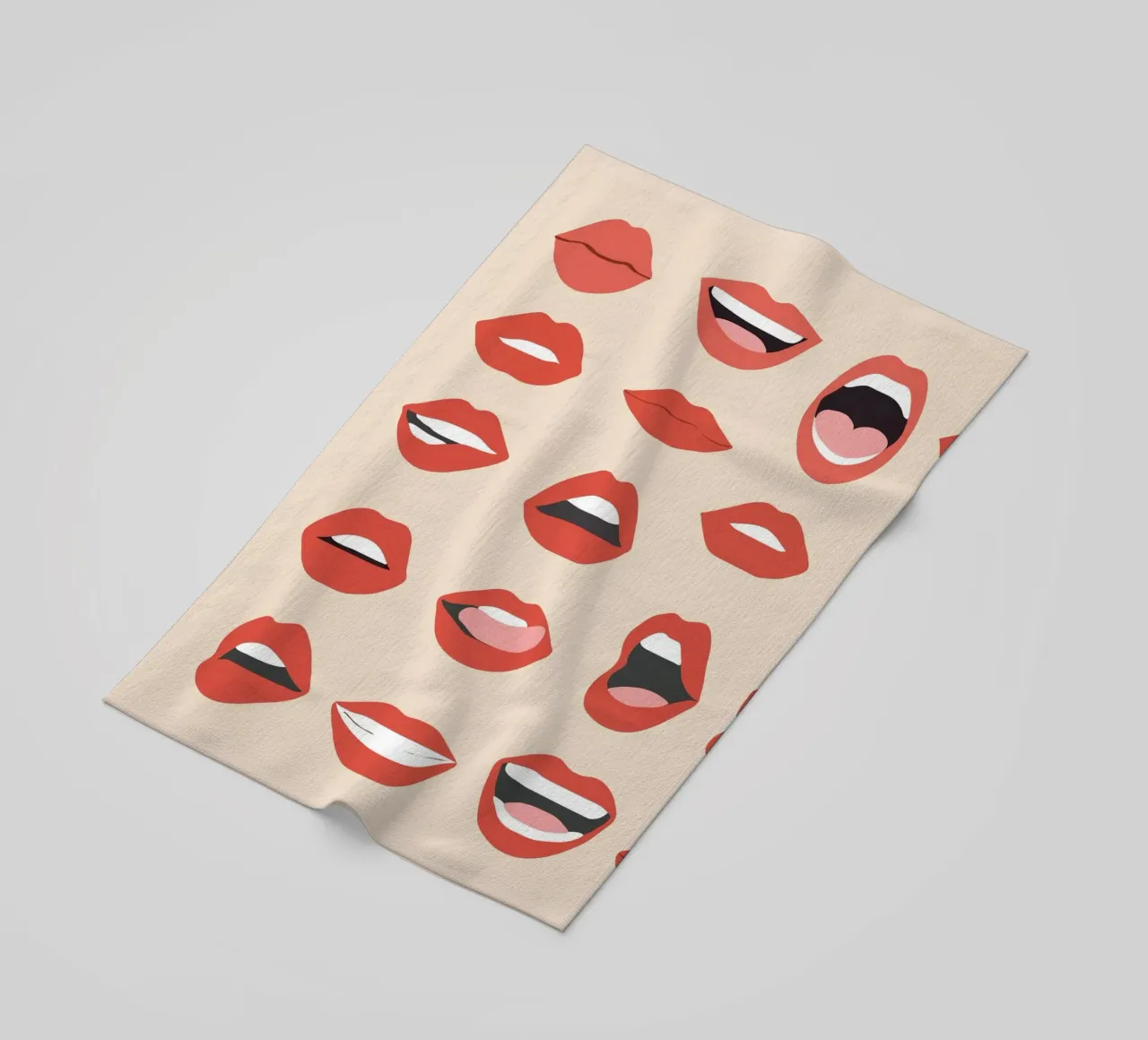 Lips III beach towel by Nadjaa