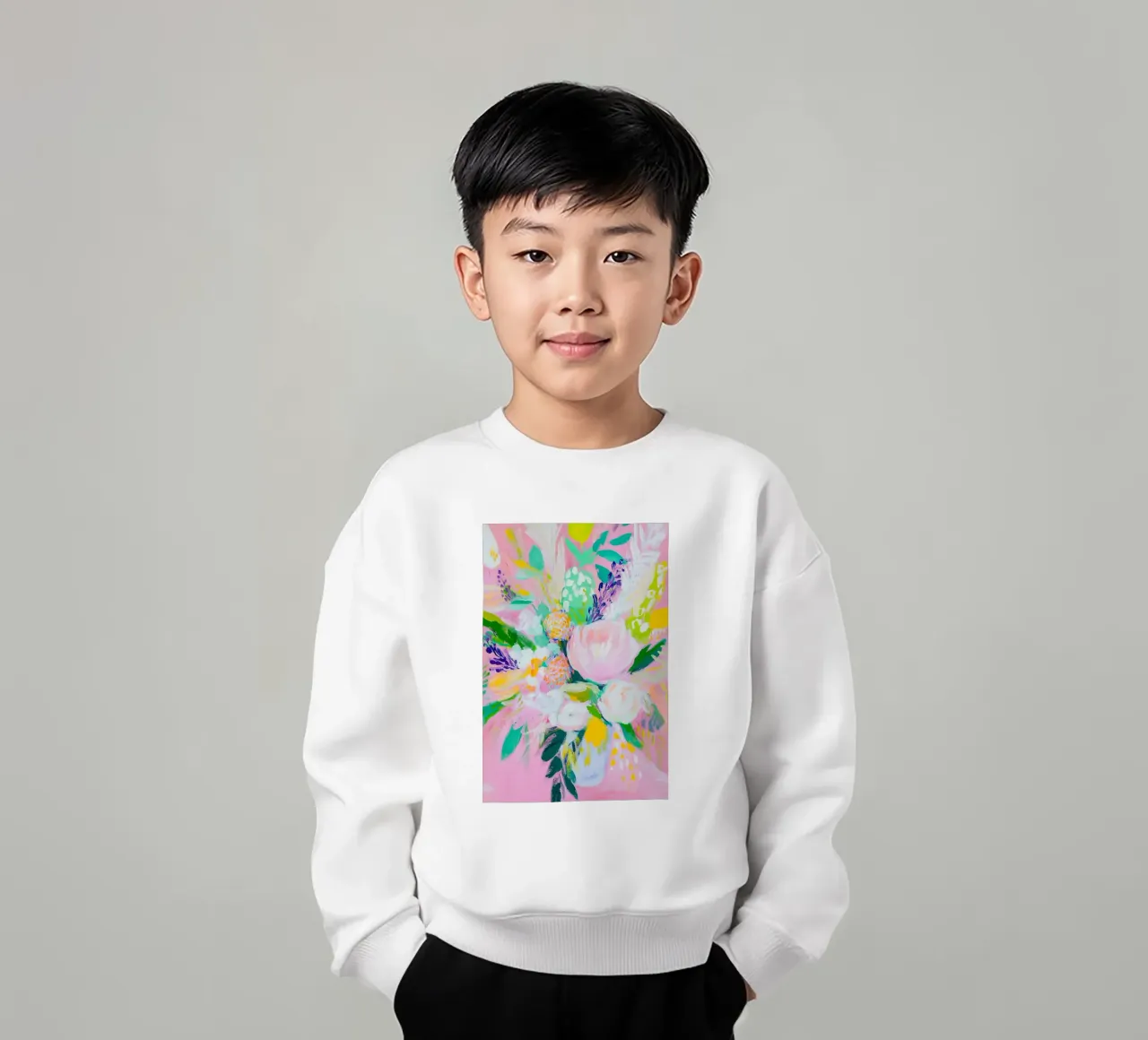 Bouquet de printemps manqué sweat enfant de Carinaprint