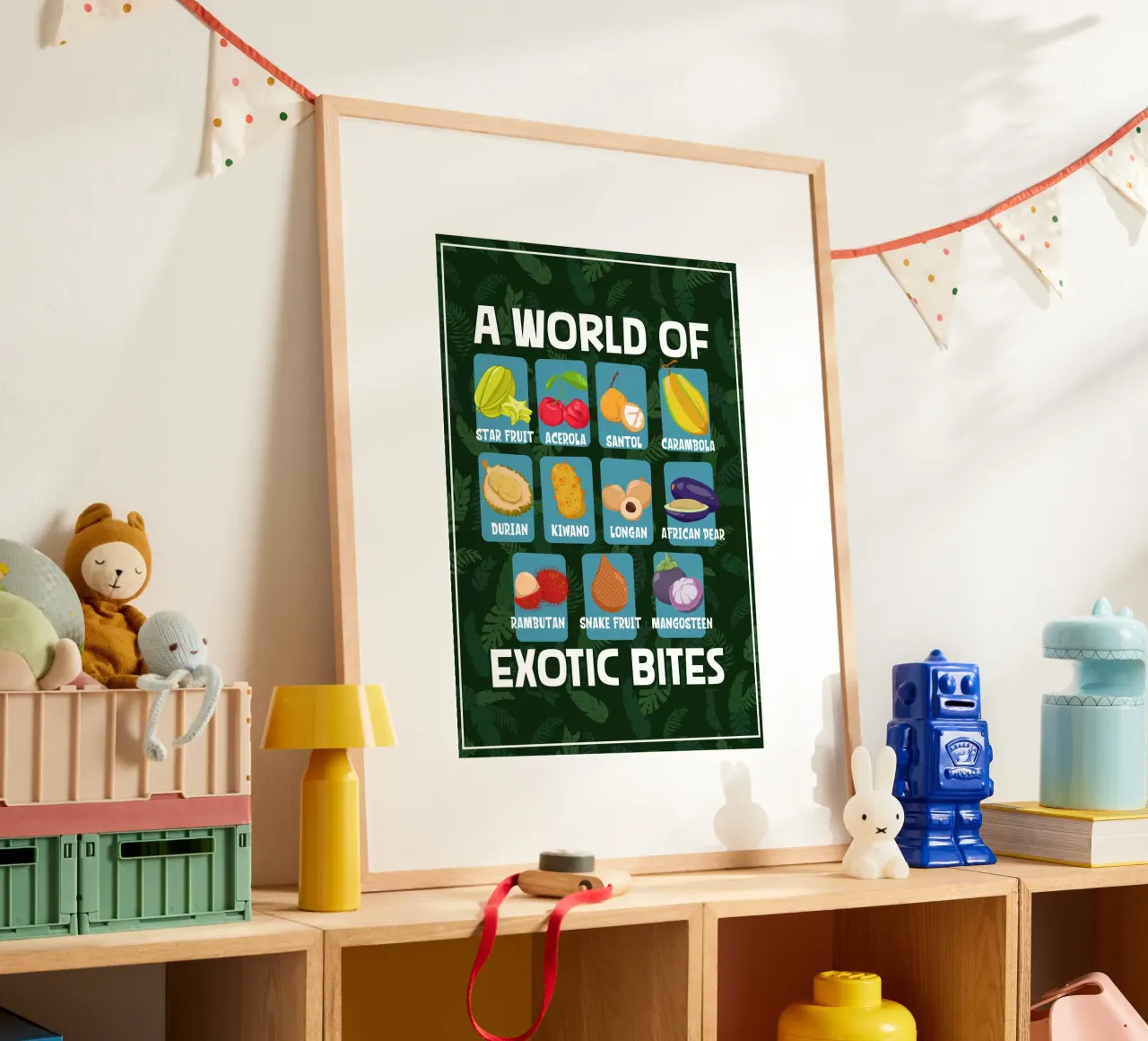 Un mondo pieno di frutti esotici poster da pixelbull - medieval art and more