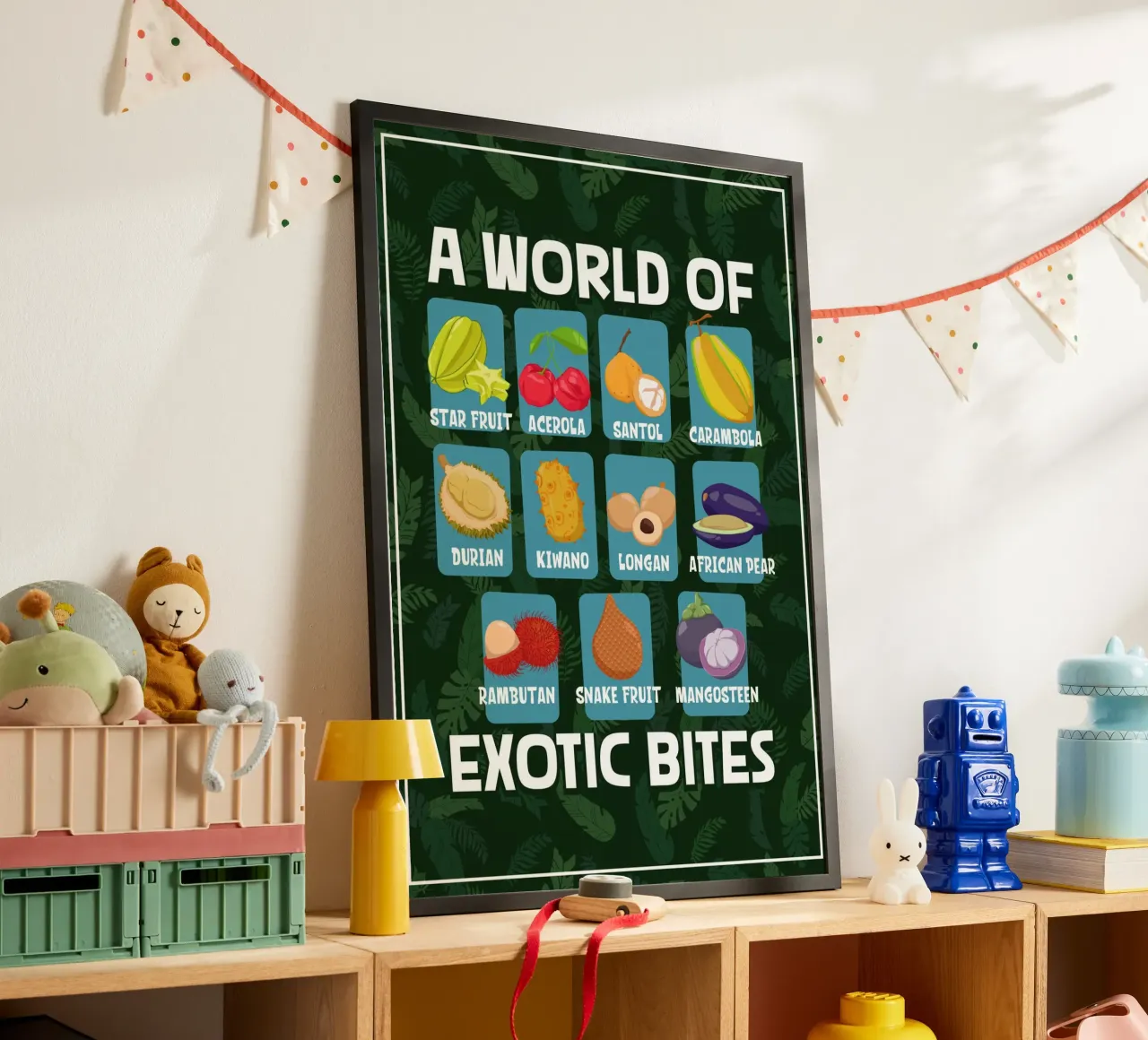 Un mondo pieno di frutti esotici poster da pixelbull - medieval art and more