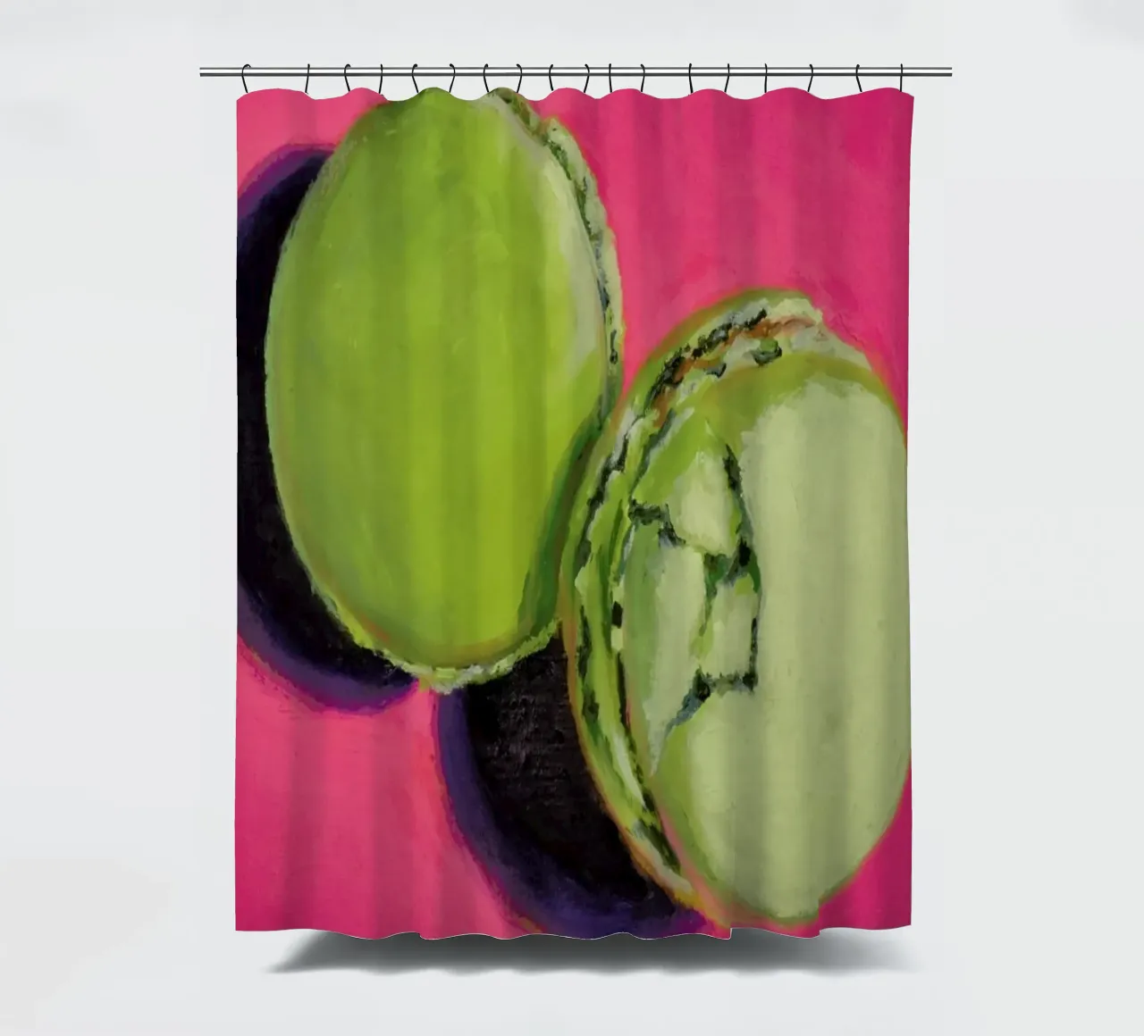 Macarons shower curtain by Miche Watkins