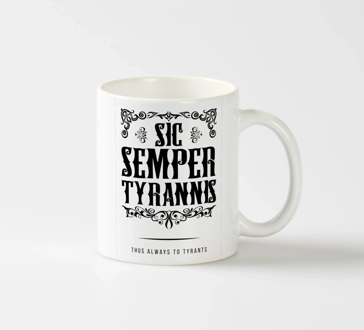 Sic Semper Tyrannis tazza in ceramica da pixelbull - medieval art and more