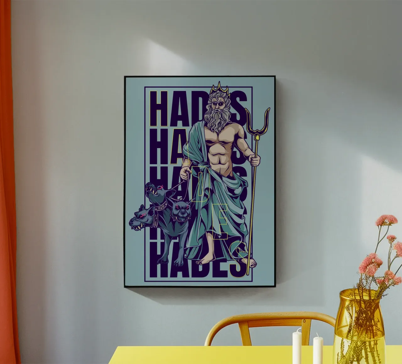 Hades en Cerberus acryl van pixelbull - medieval art and more